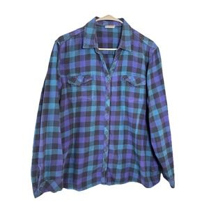 Columbia‎ 2XL Buffalo Plaid Flannel Button‑Down Shirt Men's Outdoor Casual